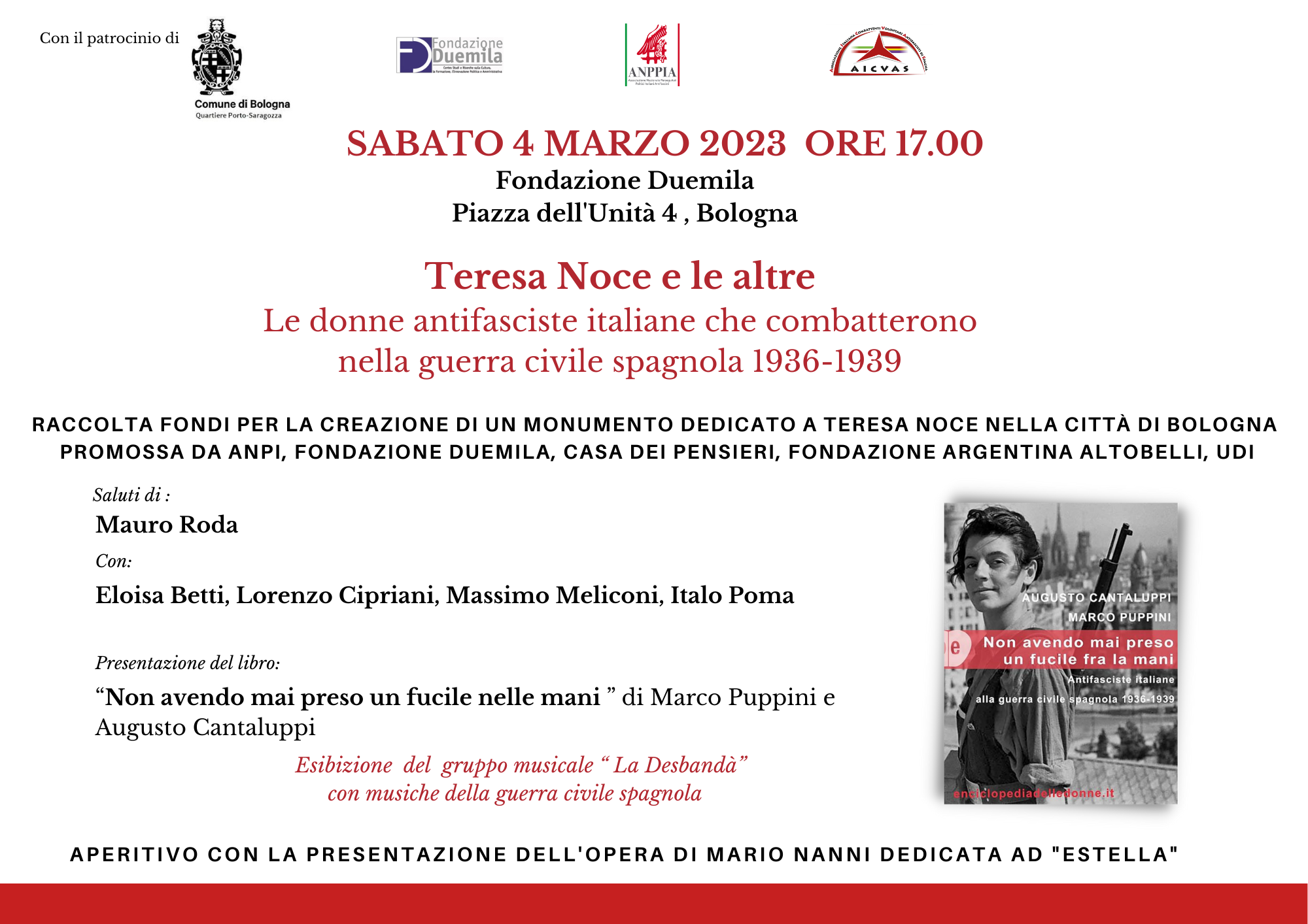 Invito  teresa noce 4 marzo